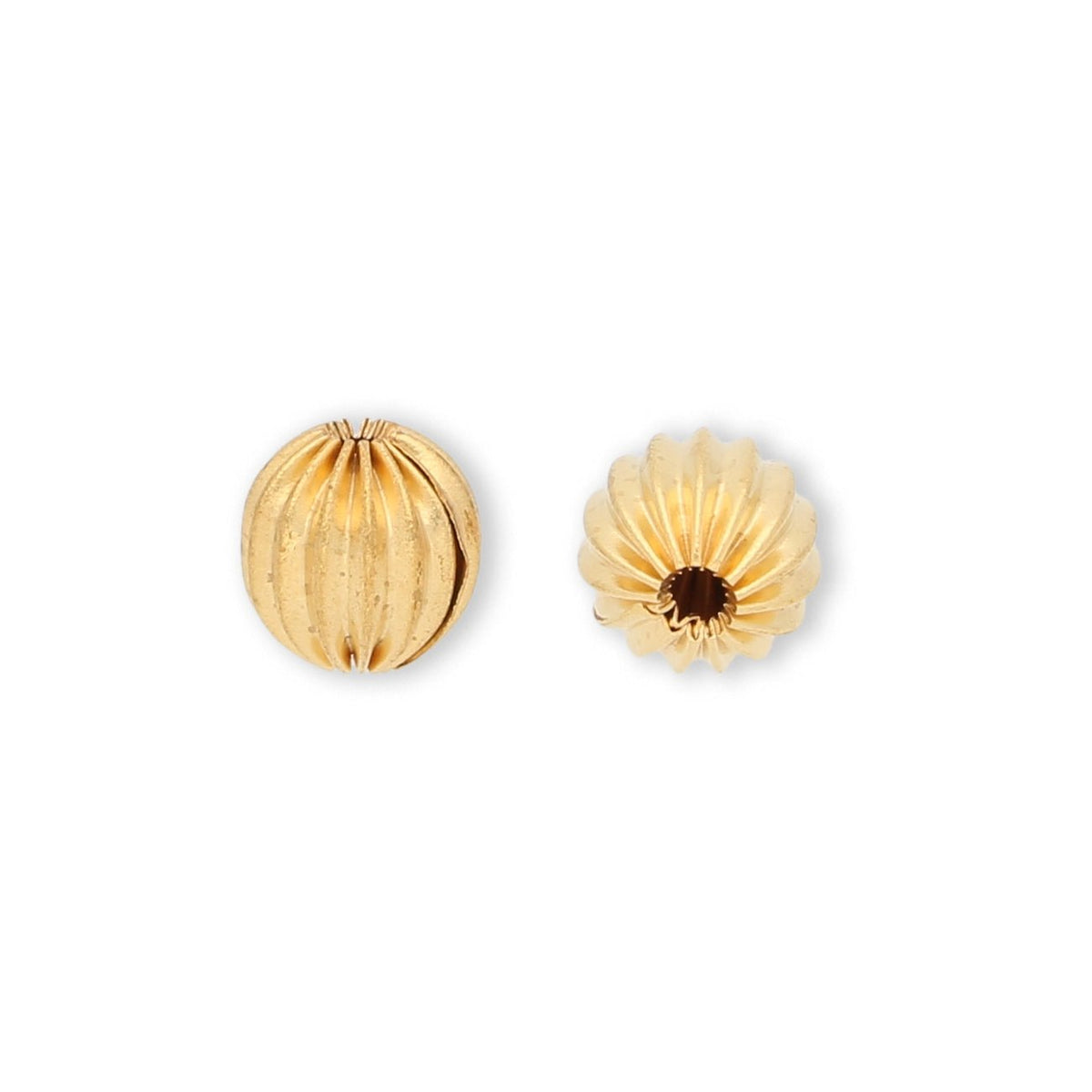 Runde gewellte Metallperle ∅ ca. 8 mm - Vergoldet (10 Stk.) - PerlineBeads SA