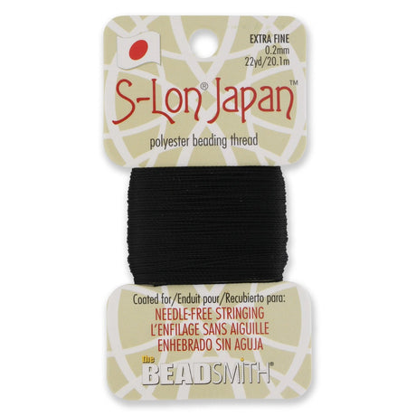 S - Lon Japan Perlenfaden - Extra fine - Schwarz - PerlineBeads SA