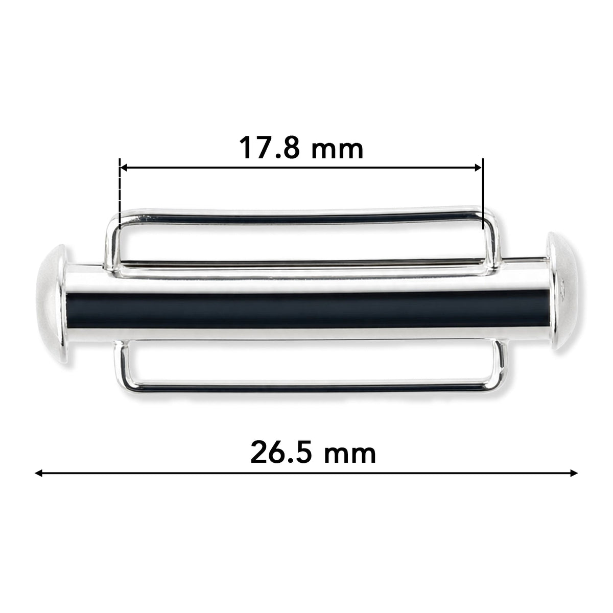 Schiebeverschluss für Webbänder 26,5 mm - versilbert - PerlineBeads SA