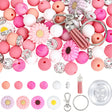 Schlüsselanhänger DIY-Set – Gänseblümchen, Hot Pink, 89-teilig + Faden - PerlineBeads SA