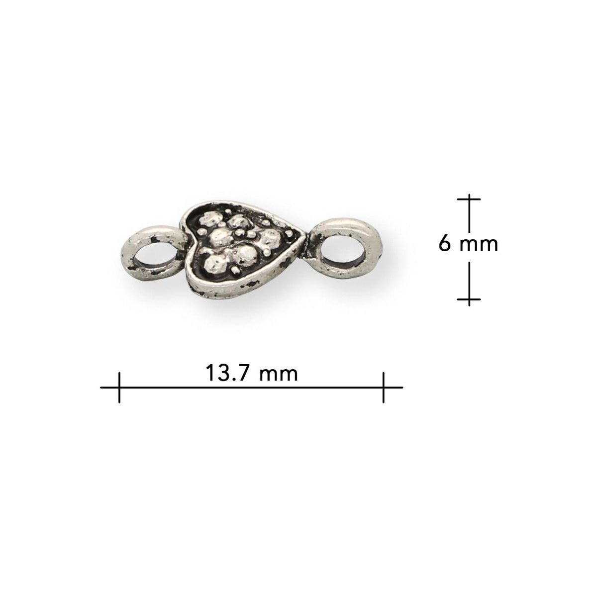 Schmuckverbinder "Herz" – Farbe antik Silber - PerlineBeads SA