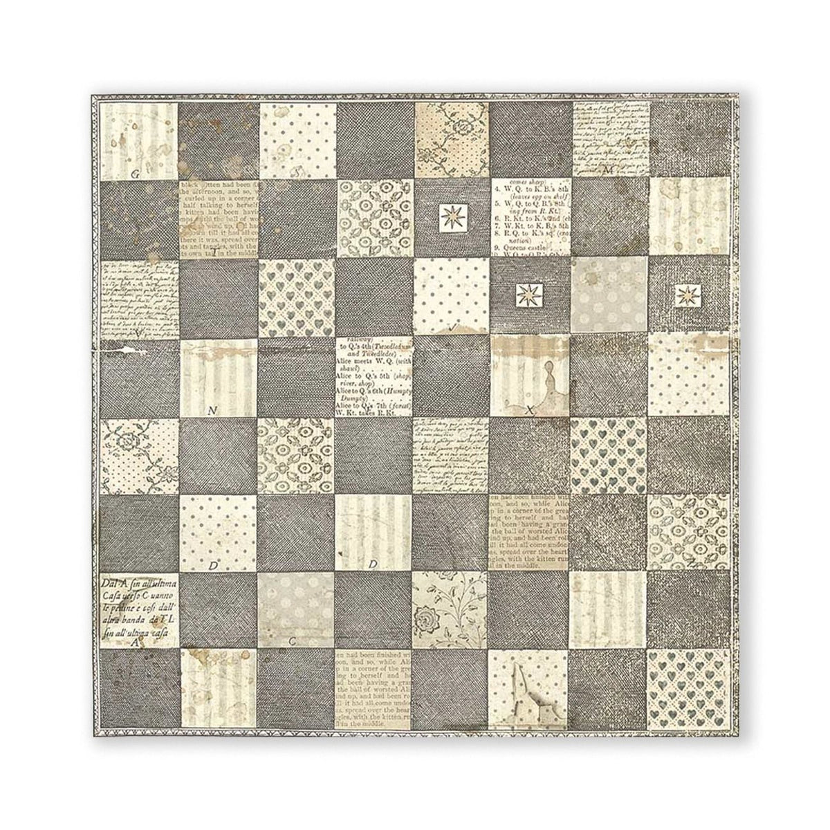 Scrapbook - Block "Alice" Backgrounds - Double Face - 10 Seiten - 20,3 x 20,3 (8x8 inch) - PerlineBeads SA