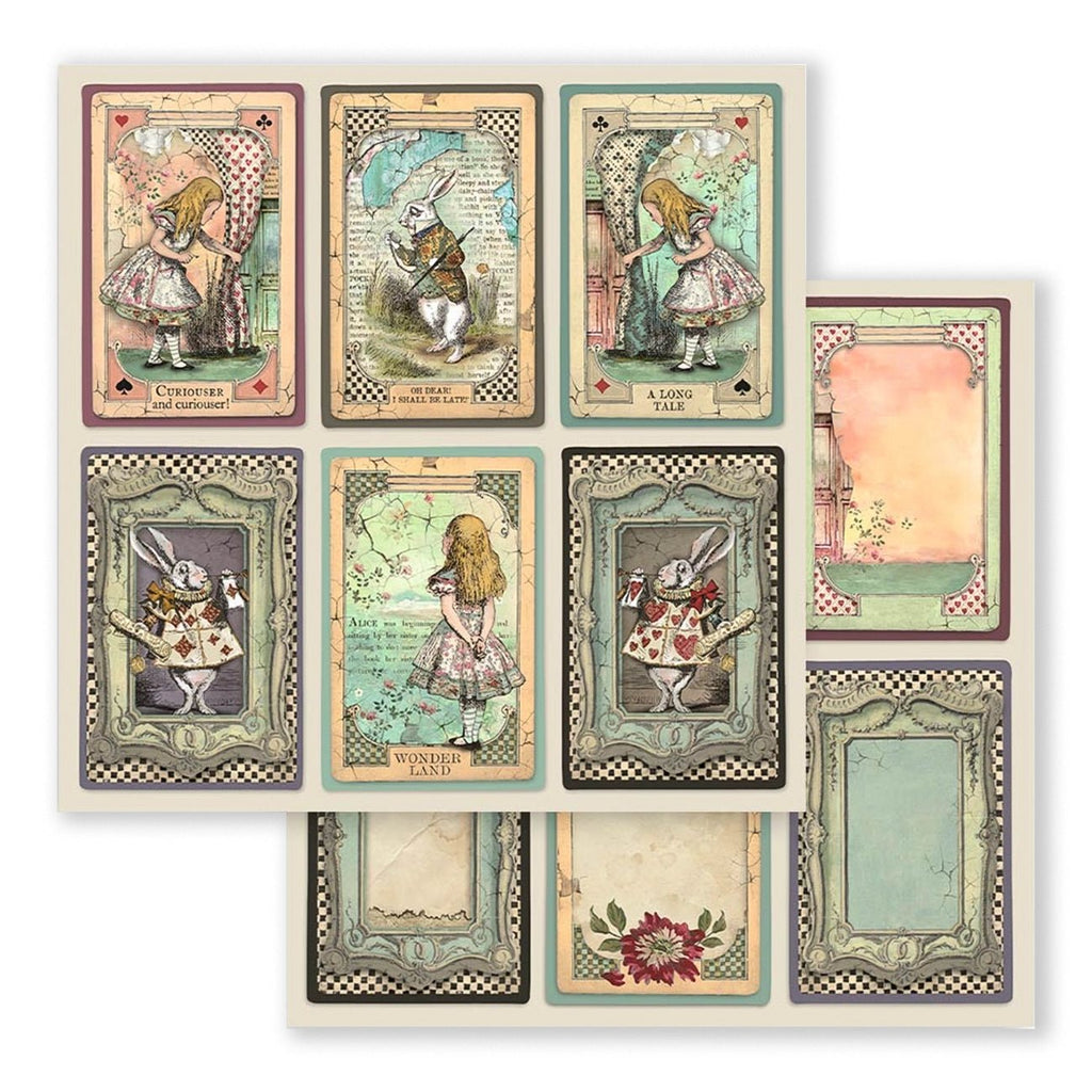 Scrapbook - Block "Alice in Wonderland" - Double Face - 10 Seiten - 30,5 x 30,5 cm (12 x 12 inch) - PerlineBeads SA
