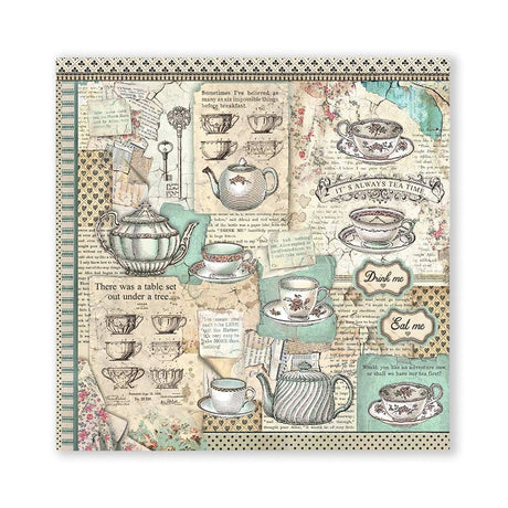 Scrapbook - Block "Alice in Wonderland" - Double Face - 10 Seiten - 30,5 x 30,5 cm (12 x 12 inch) - PerlineBeads SA