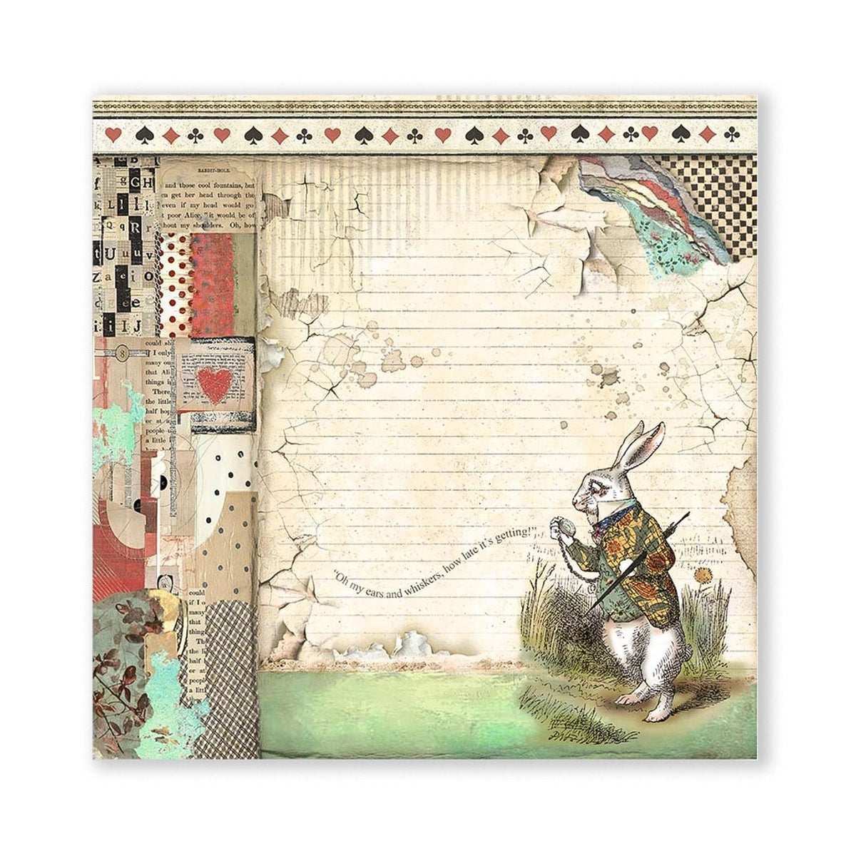Scrapbook - Block "Alice in Wonderland" - Double Face - 10 Seiten - 30,5 x 30,5 cm (12 x 12 inch) - PerlineBeads SA