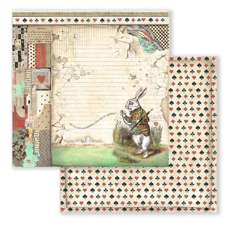 Scrapbook - Block "Alice in Wonderland" - Double Face - 10 Seiten - 30,5 x 30,5 cm (12 x 12 inch) - PerlineBeads SA