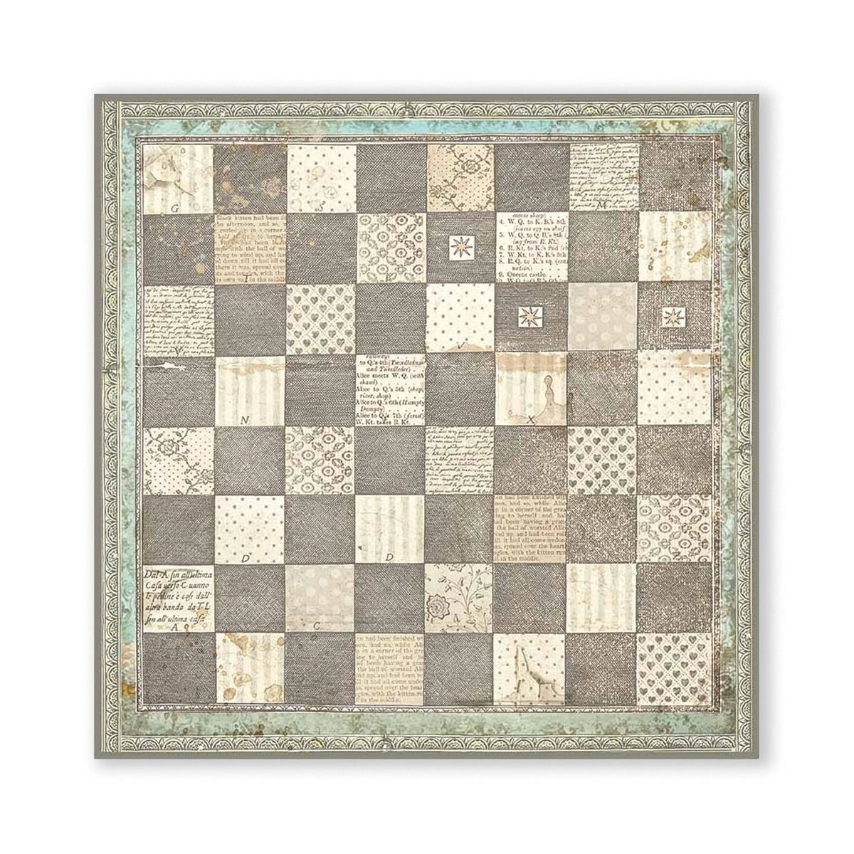 Scrapbook - Block "Alice Through the Looking Glass" - Double Face - 10 Seiten - 20,3 x 20,3 (8x8 inch) - PerlineBeads SA