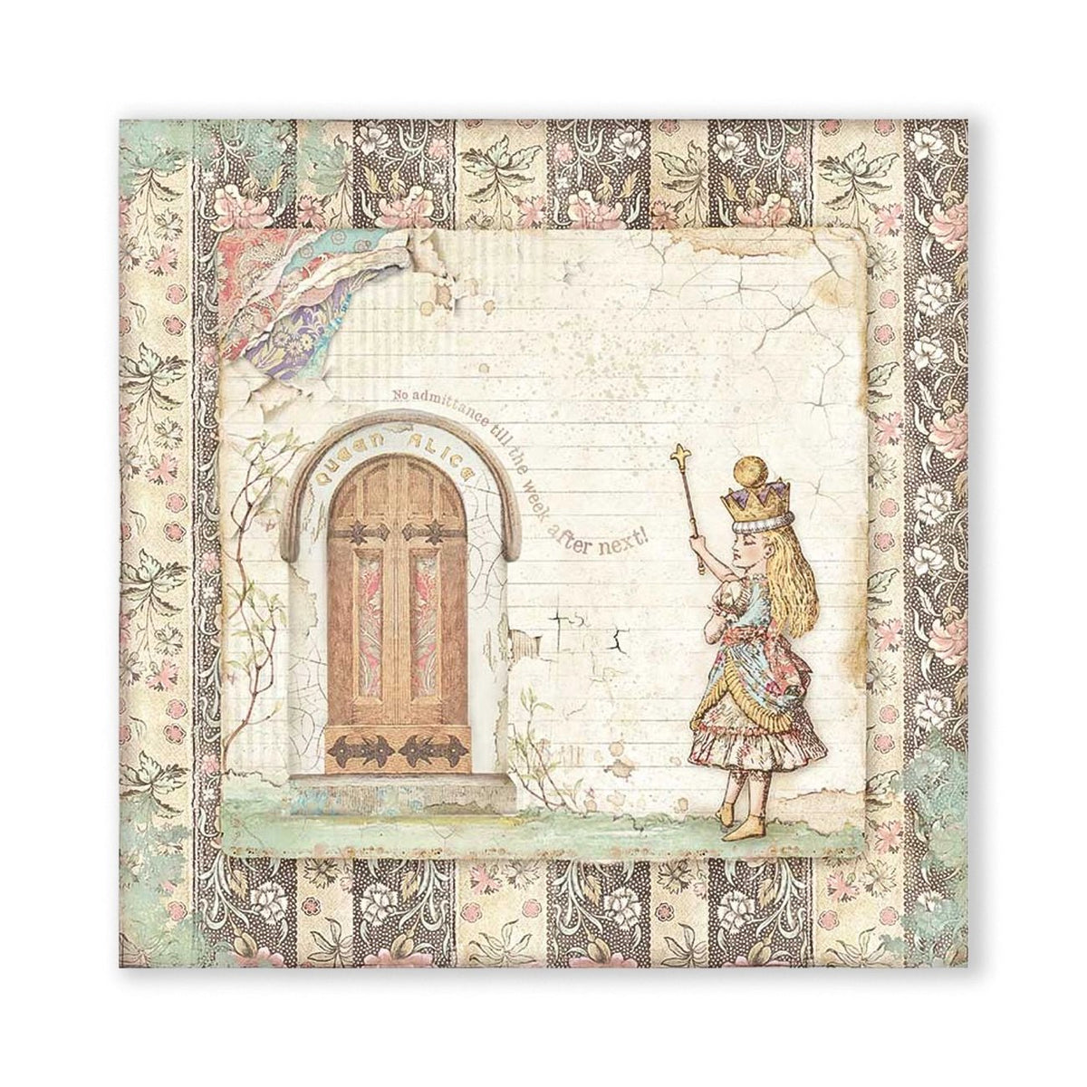 Scrapbook - Block "Alice Through the Looking Glass" - Double Face - 10 Seiten - 20,3 x 20,3 (8x8 inch) - PerlineBeads SA