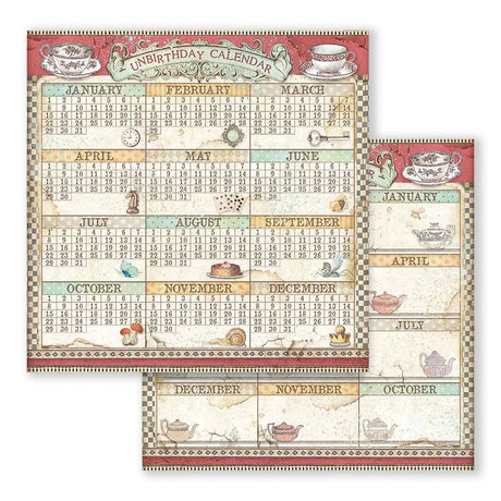 Scrapbook - Block "Alice Through the Looking Glass" - Double Face - 10 Seiten - 20,3 x 20,3 (8x8 inch) - PerlineBeads SA