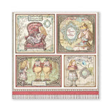 Scrapbook - Block "Alice Through the Looking Glass" - Double Face - 10 Seiten - 20,3 x 20,3 (8x8 inch) - PerlineBeads SA