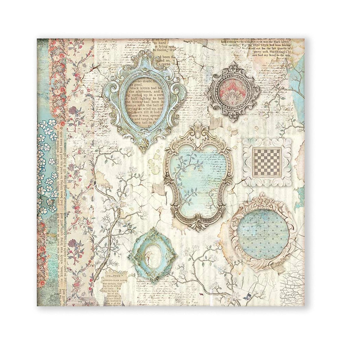 Scrapbook - Block "Alice Through the Looking Glass" - Double Face - 10 Seiten - 20,3 x 20,3 (8x8 inch) - PerlineBeads SA