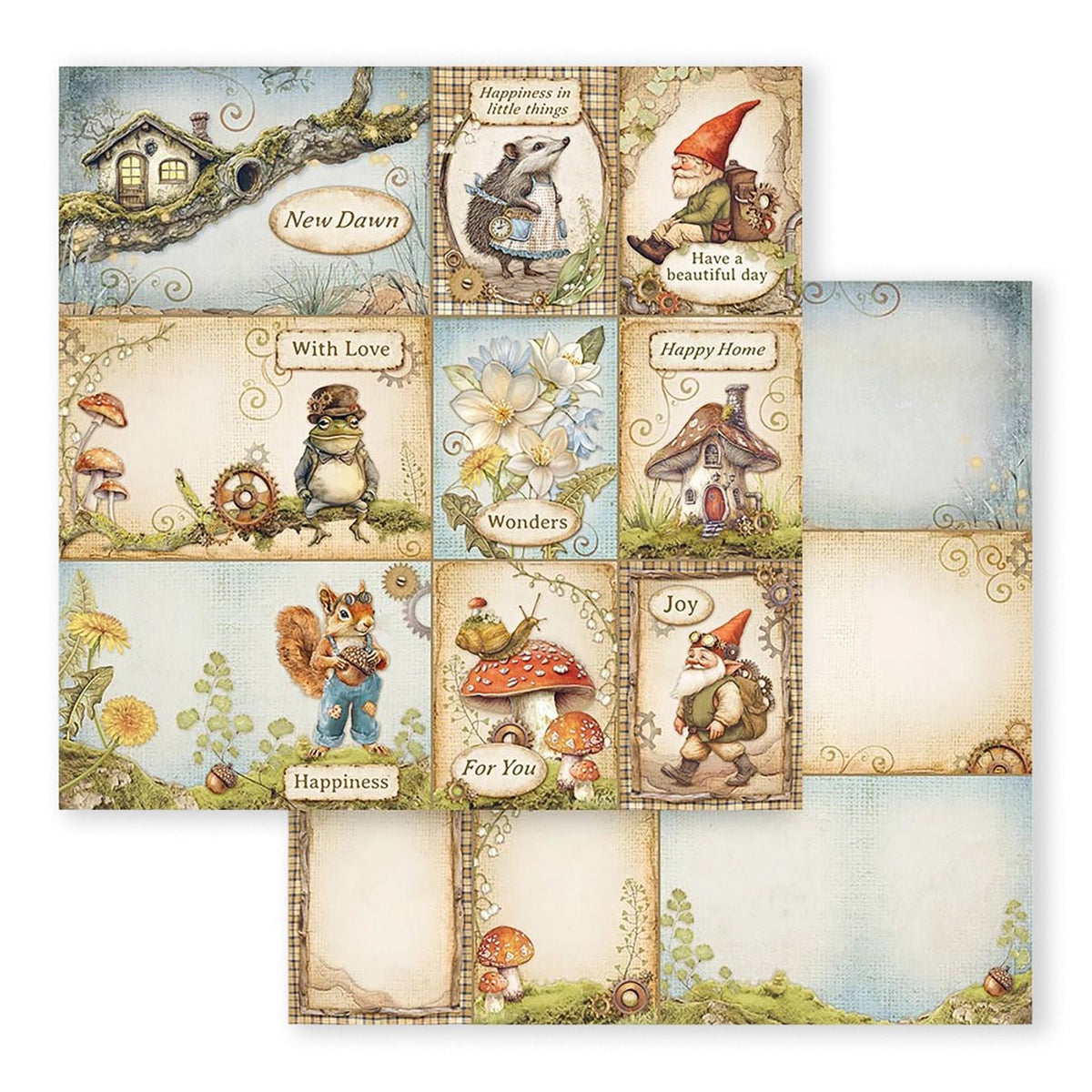 Scrapbook - Block "Hidde Grove" - Double Face - 10 Seiten - 30,5 x 30,5 cm (12 x 12 inch) - PerlineBeads SA