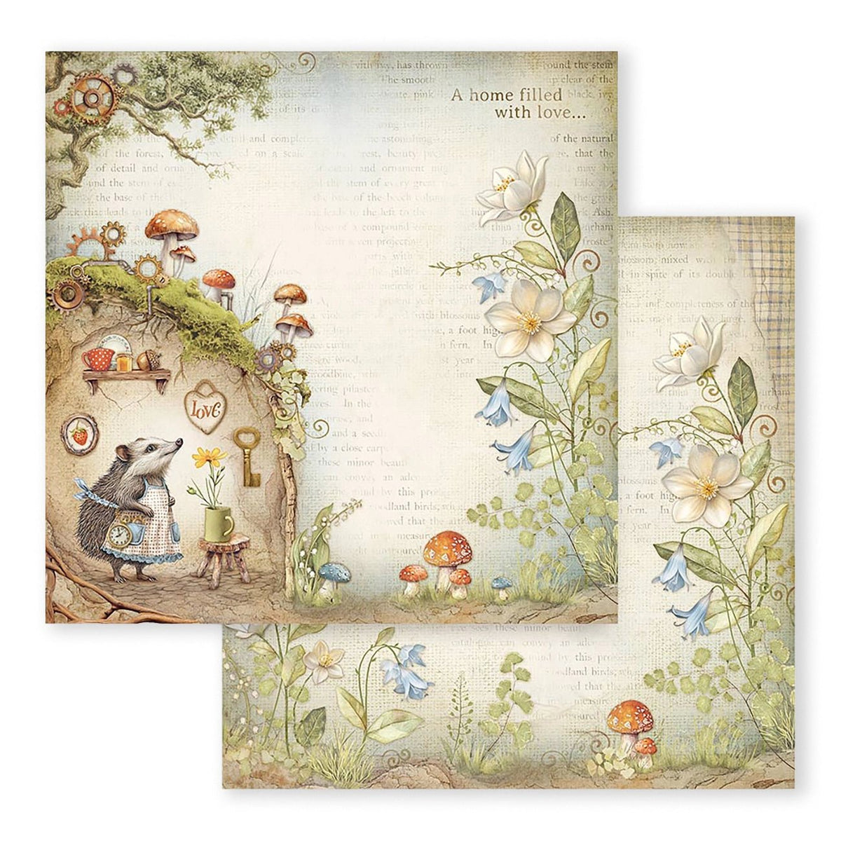Scrapbook - Block "Hidde Grove" - Double Face - 10 Seiten - 30,5 x 30,5 cm (12 x 12 inch) - PerlineBeads SA