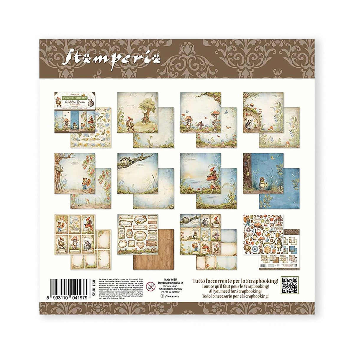 Scrapbook - Block "Hidde Grove" - Double Face - 10 Seiten - 30,5 x 30,5 cm (12 x 12 inch) - PerlineBeads SA