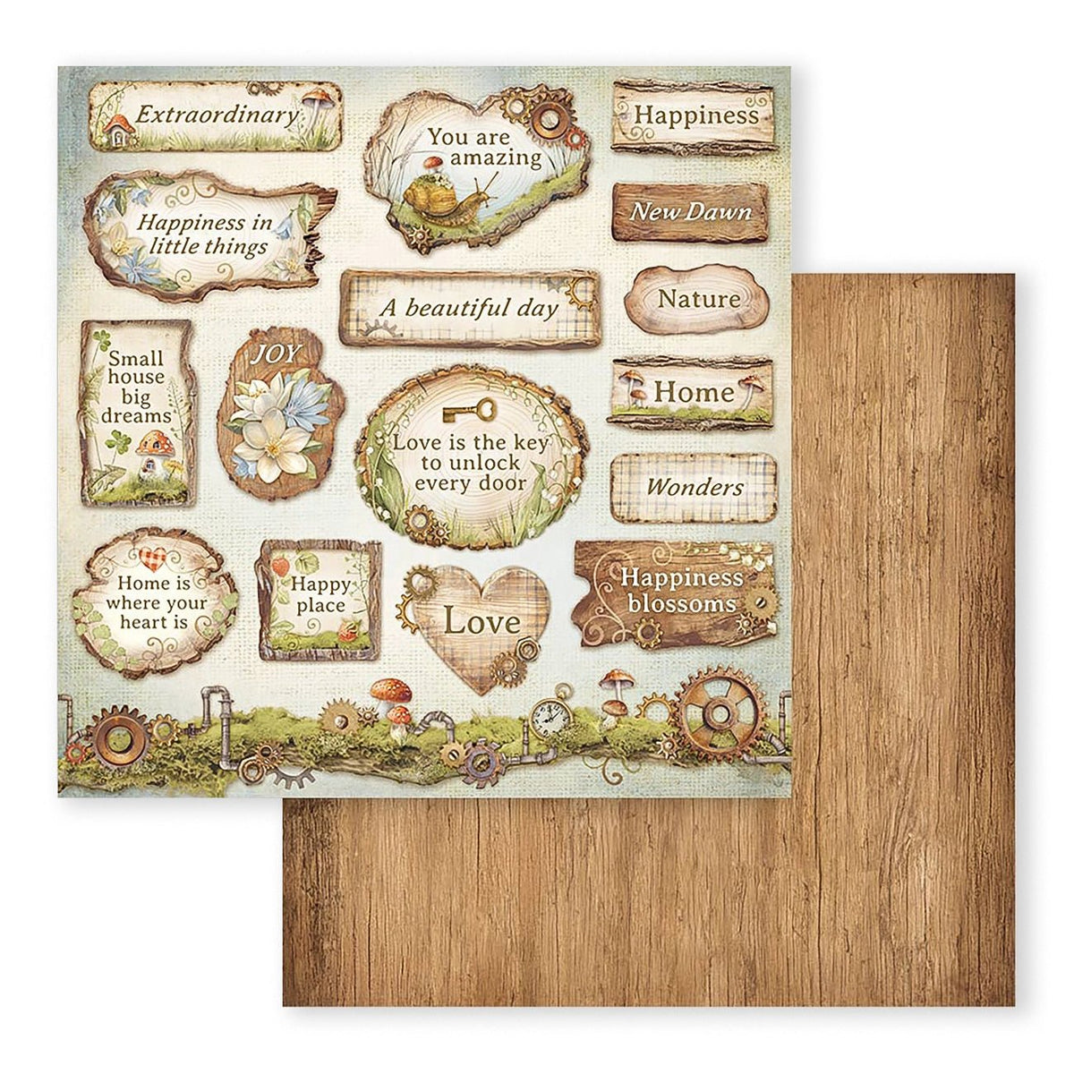 Scrapbook - Block "Hidde Grove" - Double Face - 10 Seiten - 30,5 x 30,5 cm (12 x 12 inch) - PerlineBeads SA