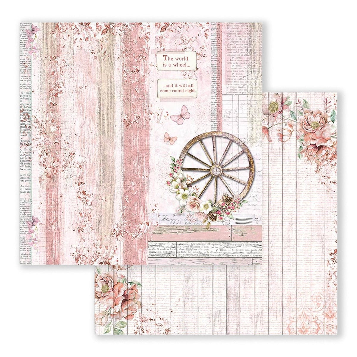 Scrapbook - Block "Roseland" - Double Face - 10 Seiten - 20,3 x 20,3 (8x8 inch) - PerlineBeads SA
