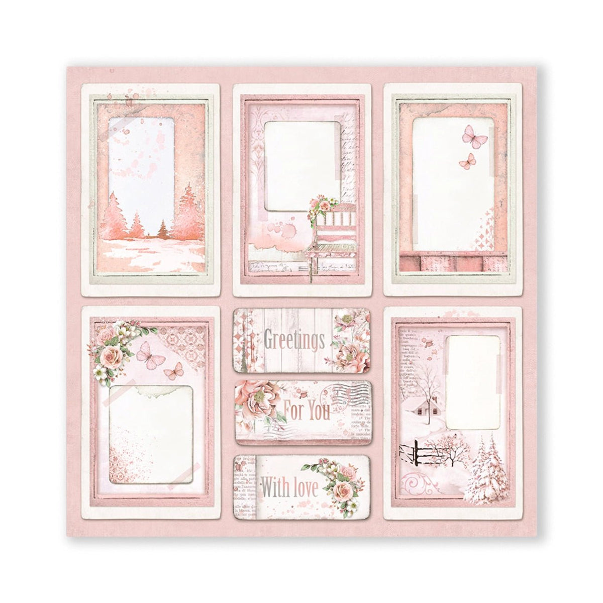 Scrapbook - Block "Roseland" - Double Face - 10 Seiten - 20,3 x 20,3 (8x8 inch) - PerlineBeads SA