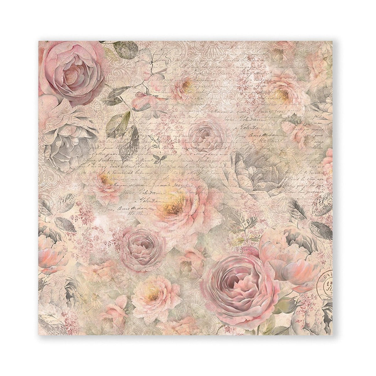 Scrapbook - Block "Shabby Rose" - Double Face - 10 Seiten - 20,3 x 20,3 (8x8 inch) - PerlineBeads SA
