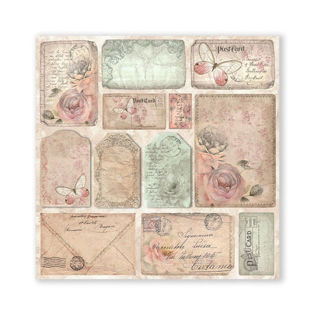 Scrapbook - Block "Shabby Rose" - Double Face - 10 Seiten - 20,3 x 20,3 (8x8 inch) - PerlineBeads SA