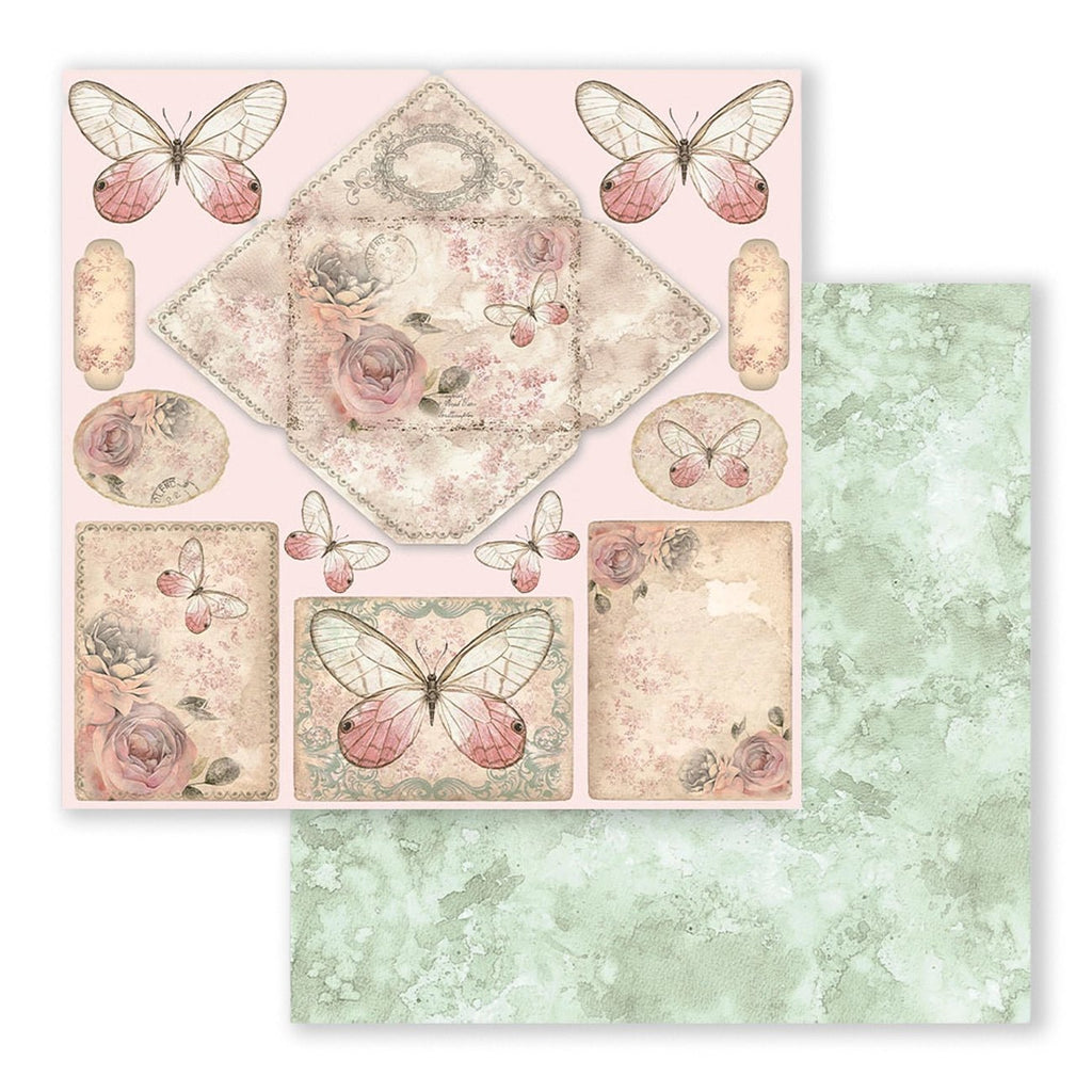 Scrapbook - Block "Shabby Rose" - Double Face - 10 Seiten - 20,3 x 20,3 (8x8 inch) - PerlineBeads SA