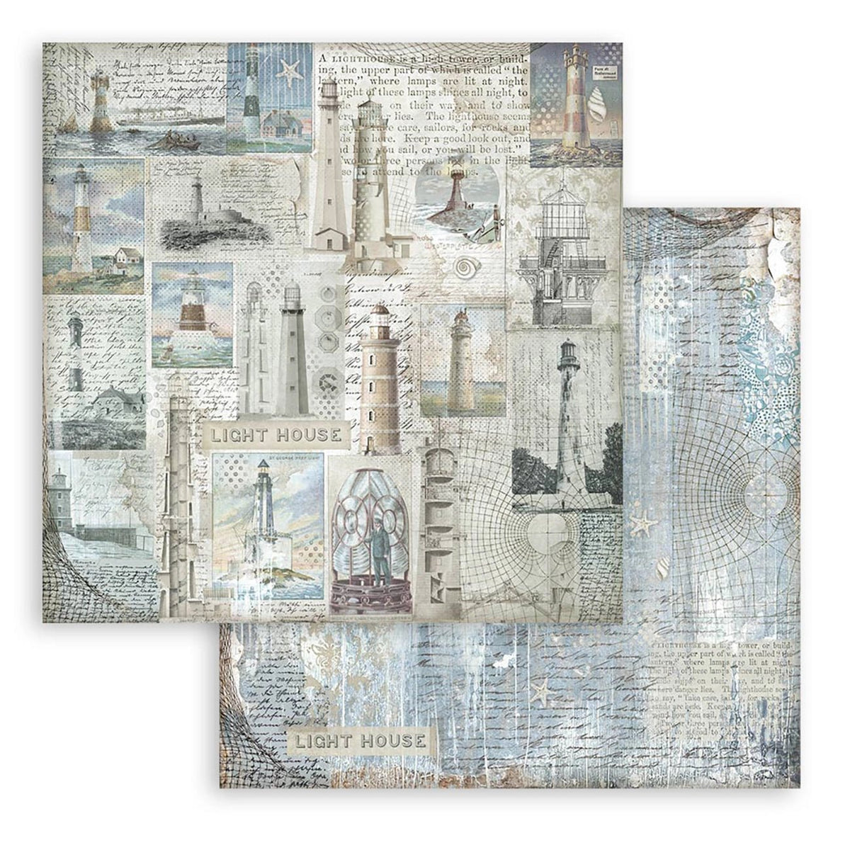 Scrapbook - Block "Silent Sea" Backgrounds - Double Face - 10 Seiten - 20,3 x 20,3 (8x8 inch) - PerlineBeads SA