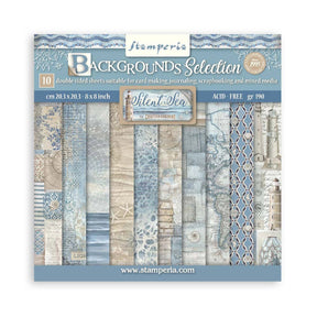 Scrapbook - Block "Silent Sea" Backgrounds - Double Face - 10 Seiten - 20,3 x 20,3 (8x8 inch) - PerlineBeads SA