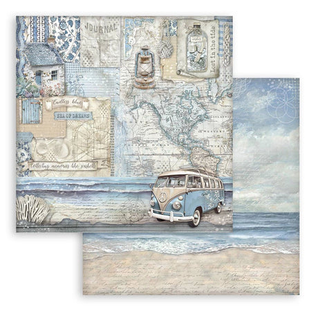 Scrapbook - Block "Silent Sea" - Double Face - 10 Seiten - 20,3 x 20,3 (8x8 inches) - PerlineBeads SA