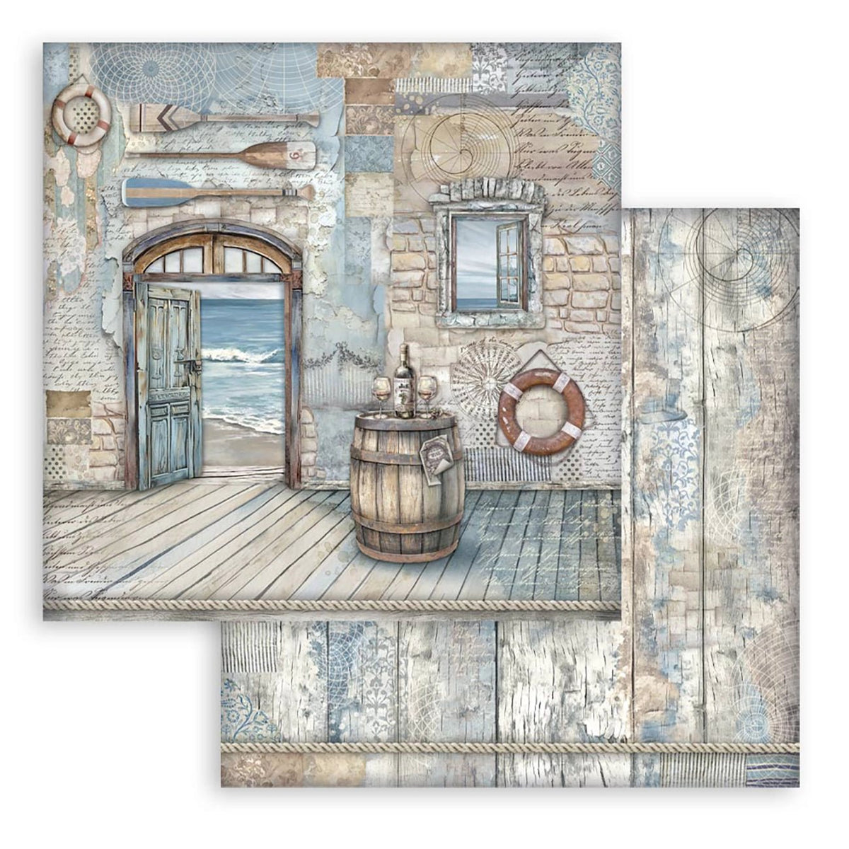 Scrapbook - Block "Silent Sea" - Double Face - 10 Seiten - 20,3 x 20,3 (8x8 inches) - PerlineBeads SA