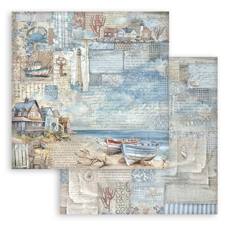 Scrapbook - Block "Silent Sea" - Double Face - 10 Seiten - 20,3 x 20,3 (8x8 inches) - PerlineBeads SA