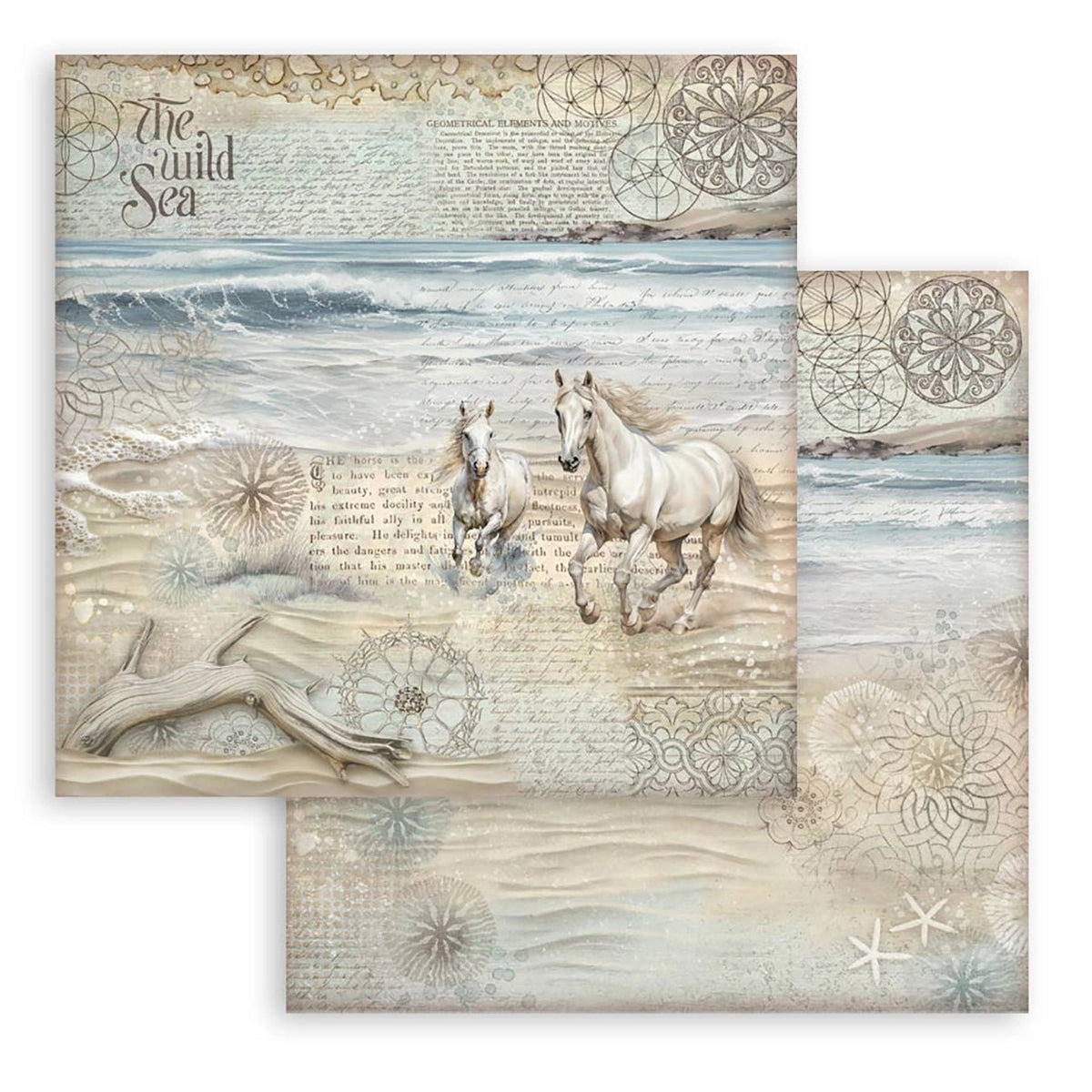 Scrapbook - Block "Silent Sea" - Double Face - 10 Seiten - 20,3 x 20,3 (8x8 inches) - PerlineBeads SA