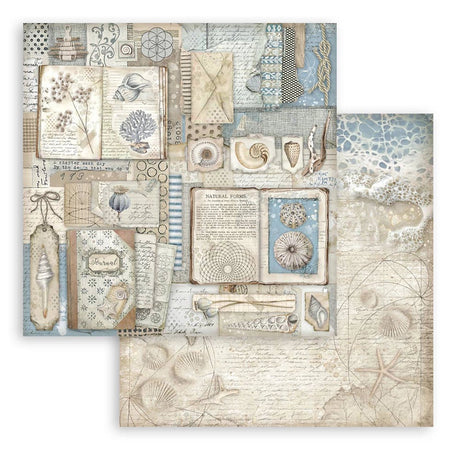 Scrapbook - Block "Silent Sea" - Double Face - 10 Seiten - 30,5 x 30,5 cm (12 x 12 inch) - PerlineBeads SA