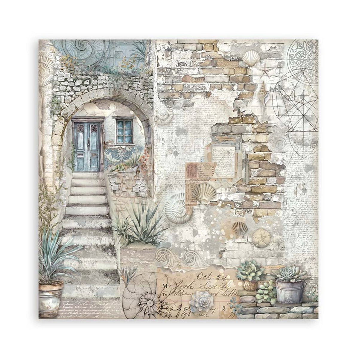 Scrapbook - Block "Silent Sea" - Double Face - 10 Seiten - 30,5 x 30,5 cm (12 x 12 inch) - PerlineBeads SA