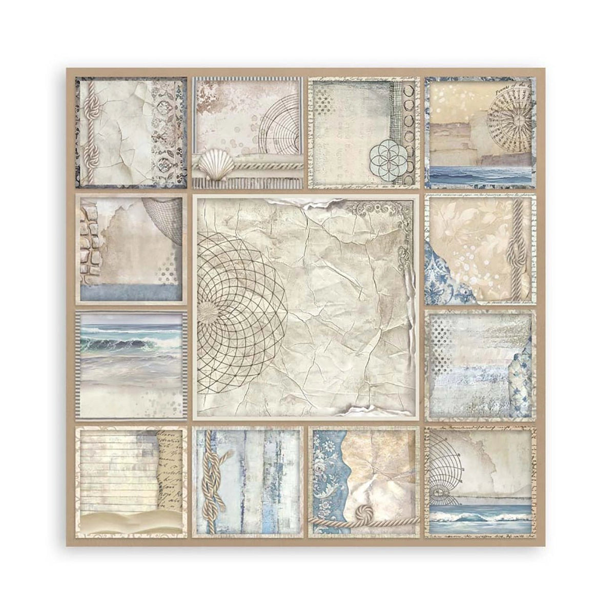 Scrapbook - Block "Silent Sea" - Double Face - 10 Seiten - 30,5 x 30,5 cm (12 x 12 inch) - PerlineBeads SA