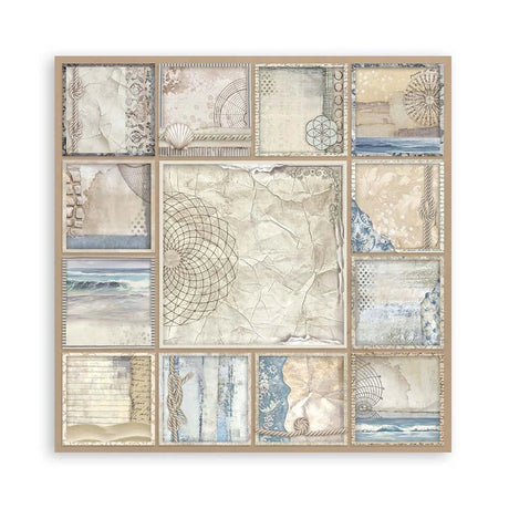 Scrapbook - Block "Silent Sea" - Double Face - 10 Seiten - 30,5 x 30,5 cm (12 x 12 inch) - PerlineBeads SA