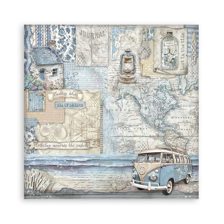 Scrapbook - Block "Silent Sea" - Double Face - 10 Seiten - 30,5 x 30,5 cm (12 x 12 inch) - PerlineBeads SA