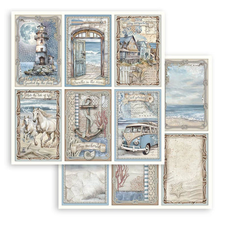 Scrapbook - Block "Silent Sea" - Double Face - 10 Seiten - 30,5 x 30,5 cm (12 x 12 inch) - PerlineBeads SA