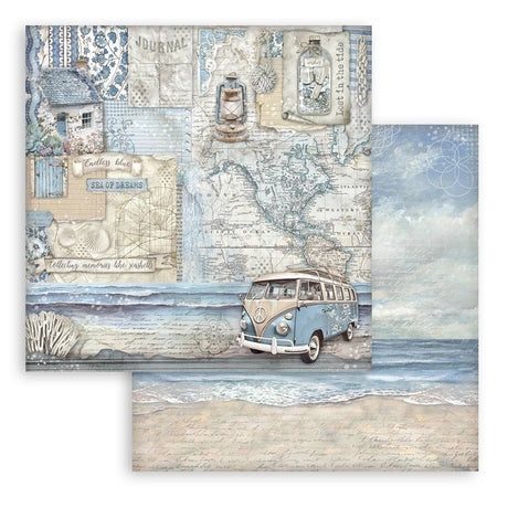 Scrapbook - Block "Silent Sea" - Double Face - 10 Seiten - 30,5 x 30,5 cm (12 x 12 inch) - PerlineBeads SA
