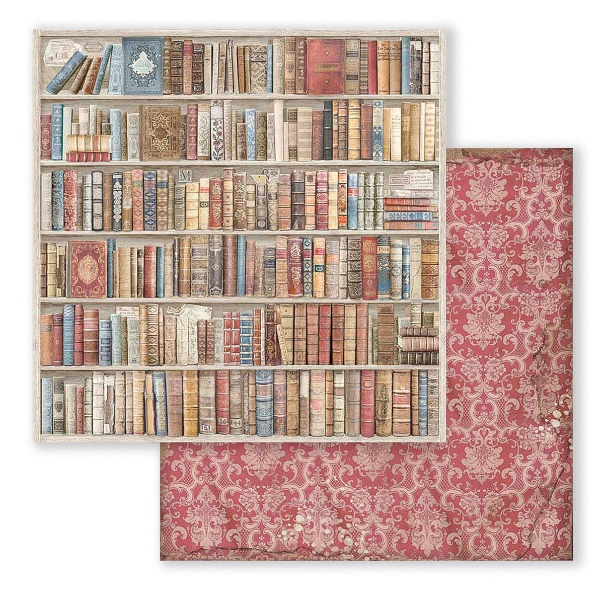 Scrapbook-Block "Vintage Library" Backgrounds - Double Face - 10 Seiten - 30,5 x 30,5 (12x12 inch) - perlinebeads.ch