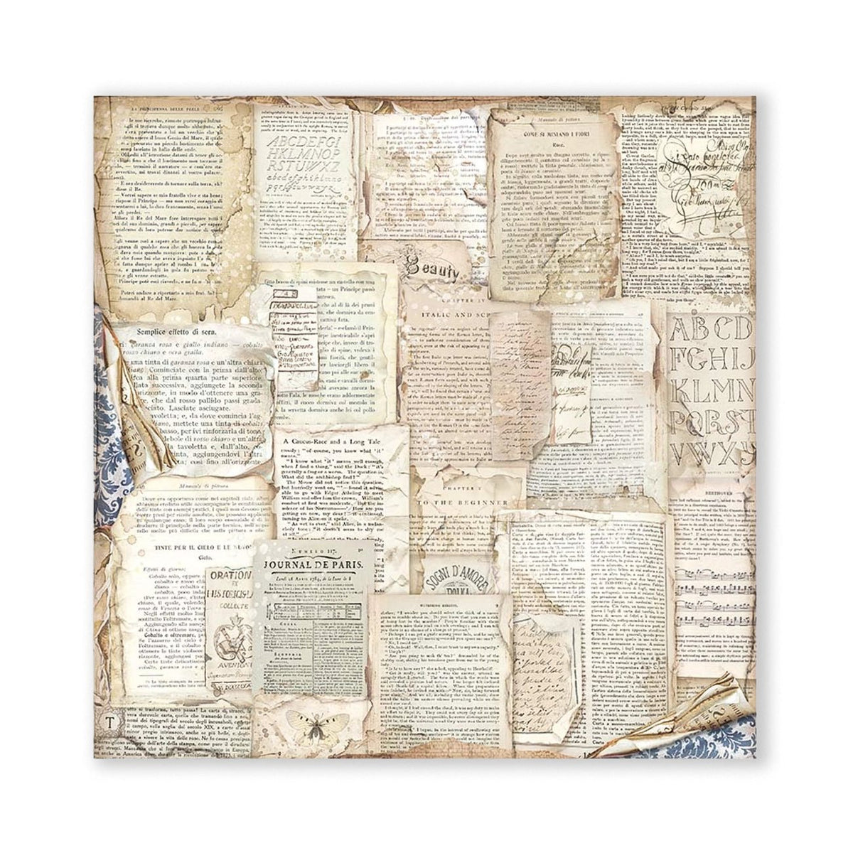 Scrapbook-Block "Vintage Library" Backgrounds - Double Face - 10 Seiten - 30,5 x 30,5 (12x12 inch) - perlinebeads.ch