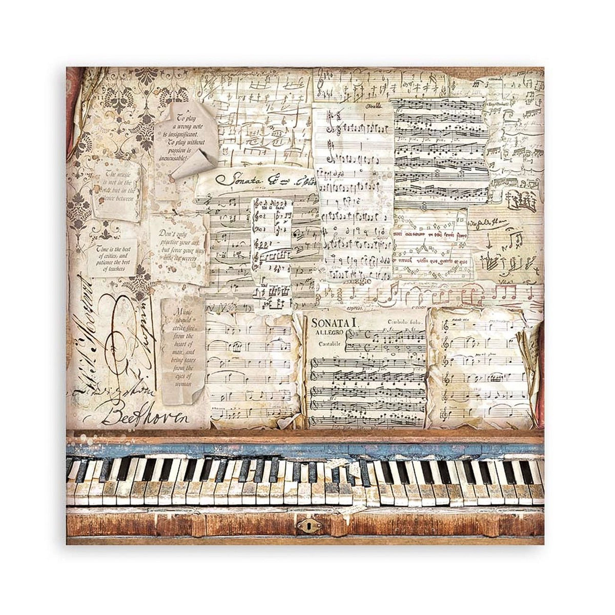 Scrapbook - Block "Vintage Library" - Double Face - 10 Seiten - 20,3 x 20,3 (8x8 inch) - PerlineBeads SA