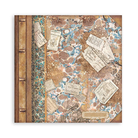 Scrapbook - Block "Vintage Library" - Double Face - 10 Seiten - 20,3 x 20,3 (8x8 inch) - PerlineBeads SA