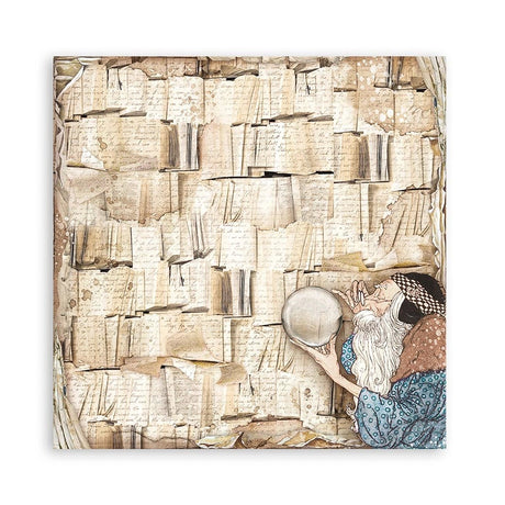 Scrapbook - Block "Vintage Library" - Double Face - 10 Seiten - 20,3 x 20,3 (8x8 inch) - PerlineBeads SA