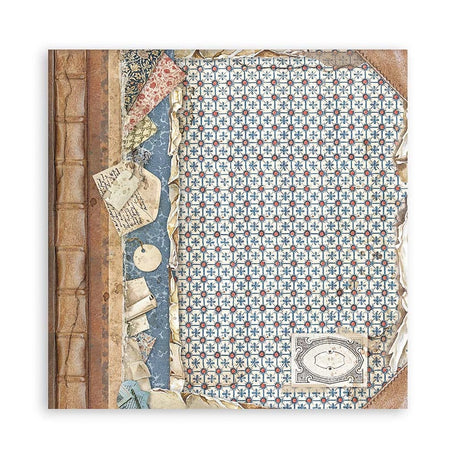 Scrapbook - Block "Vintage Library" - Double Face - 10 Seiten - 20,3 x 20,3 (8x8 inch) - PerlineBeads SA