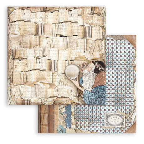 Scrapbook - Block "Vintage Library" - Double Face - 10 Seiten - 20,3 x 20,3 (8x8 inch) - PerlineBeads SA