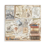 Scrapbook - Block "Vintage Library" - Double Face - 10 Seiten - 30,5 x 30,5 cm (12 x 12 inch) - PerlineBeads SA