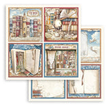 Scrapbook - Block "Vintage Library" - Double Face - 10 Seiten - 30,5 x 30,5 cm (12 x 12 inch) - PerlineBeads SA