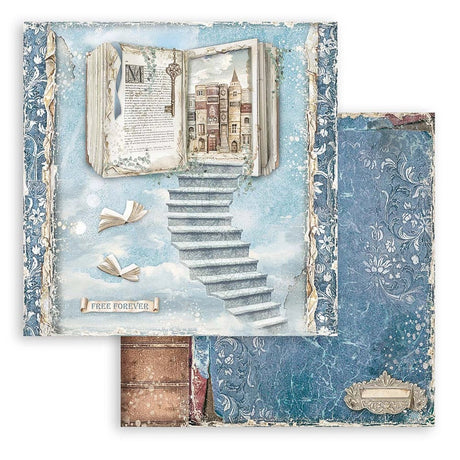 Scrapbook - Block "Vintage Library" - Double Face - 10 Seiten - 30,5 x 30,5 cm (12 x 12 inch) - PerlineBeads SA