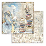 Scrapbook - Block "Vintage Library" - Double Face - 10 Seiten - 30,5 x 30,5 cm (12 x 12 inch) - PerlineBeads SA