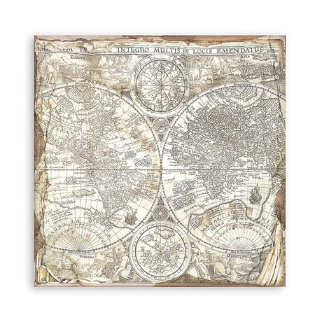 Scrapbook - Block "Vintage Library" - Double Face - 10 Seiten - 30,5 x 30,5 cm (12 x 12 inch) - PerlineBeads SA