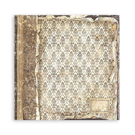 Scrapbook - Block "Vintage Library" - Double Face - 10 Seiten - 30,5 x 30,5 cm (12 x 12 inch) - PerlineBeads SA